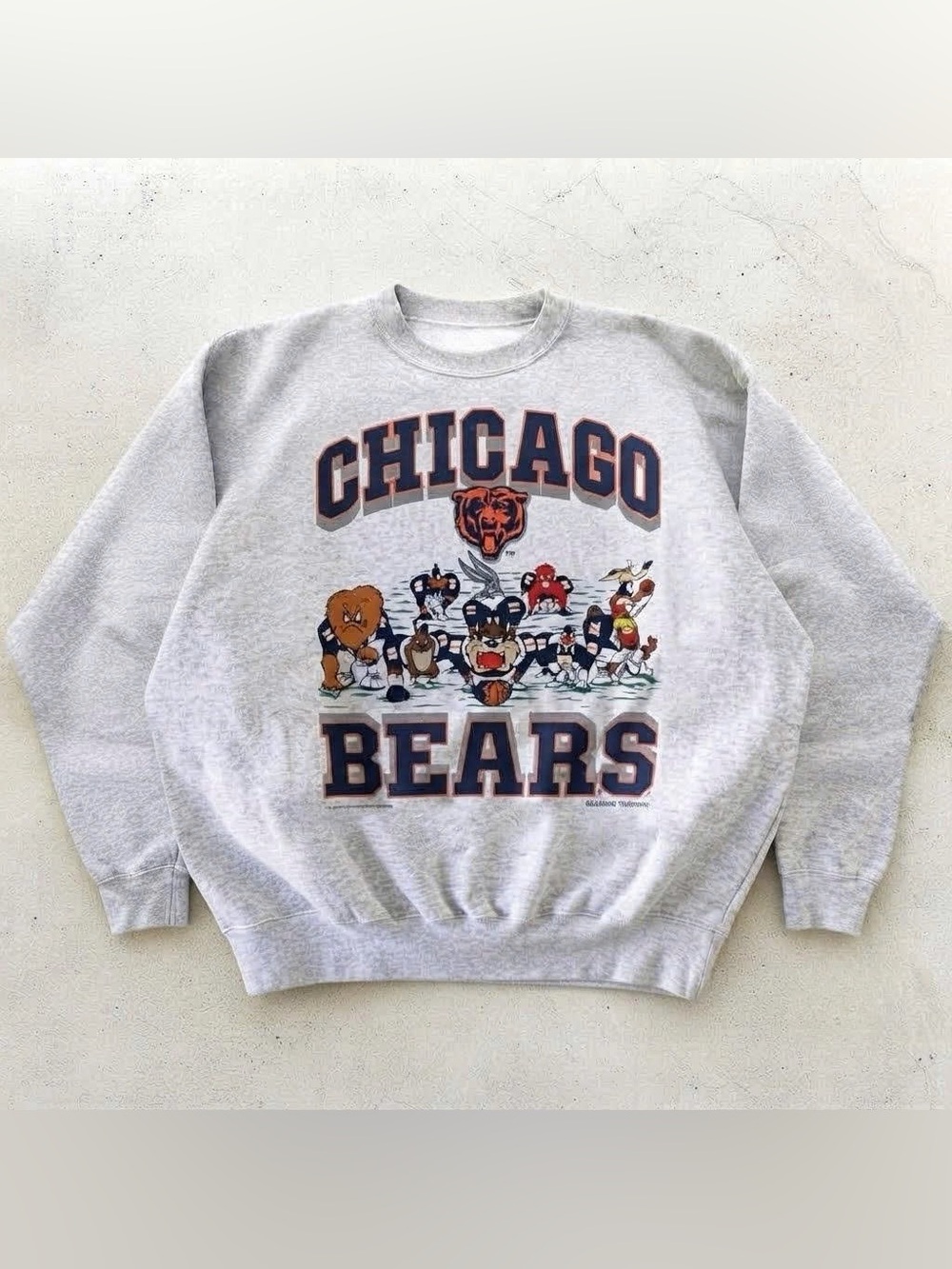 Vintage Chicago Bears Football Heather Gray Crewneck Sweatshirt